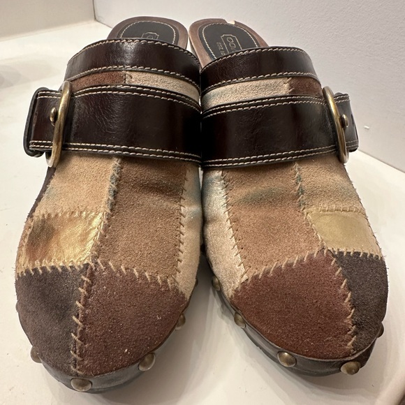 Coach Sabrina Leather Heels Mules/Clogs. Patchwork Vintage Sz 10 - Picture 2 of 6